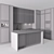 Modern Corner Kitchen with Appliances 3D model small image 5