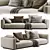 Flexform Lario 3-Seat Sofa: Sleek and Stylish 3D model small image 1