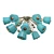 Turquoise Milk Glass Flush Mount 3D model small image 1