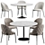 Dijon Chair Table Set - Elegant and Compact 3D model small image 1