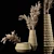 Pampas Bliss: Dried Bouquet & Rattan Vases 3D model small image 1