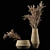 Pampas Bliss: Dried Bouquet & Rattan Vases 3D model small image 3