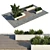 Urban Green Benches: Stylish Outdoor Furniture 3D model small image 1