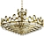 Elegant Golden Crystal Chandelier 3D model small image 1