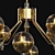 TUM Lampatron: Elegant Metal and Glass Chandelier (Brass/Gold, 8 Lamps, 82x62cm) 3D model small image 4