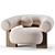 Modern Cassete Armchair: Sleek Design with Fabric & Wood 3D model small image 1