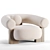 Modern Cassete Armchair: Sleek Design with Fabric & Wood 3D model small image 2