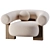 Modern Cassete Armchair: Sleek Design with Fabric & Wood 3D model small image 5