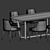 Modern Marble Dining Set with Chairs 3D model small image 3