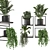 Indoor Metal Box Hanging Plants Set 3D model small image 2