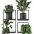 Indoor Metal Box Hanging Plants Set 3D model small image 3