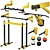 HOMFIT Home Gym Set - Bars & Paralets 3D model small image 1