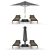 Royalbotania Outdoor Furniture Set: Umbrella & Deck Chair 3D model small image 1