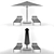 Royalbotania Outdoor Furniture Set: Umbrella & Deck Chair 3D model small image 2