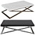 Elegant Regent Coffee Tables - Black/White Marble & Bronze/Nickel 3D model small image 3