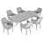 Modern Ledger Dining Chair and Oscar Table Set 3D model small image 6