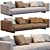 Luxury Modern Roger Sofa by Minotti 3D model small image 1