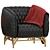 Elegant Quilted Diplomat Armchair 3D model small image 3