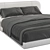 Gray Softbay Bed: Stylish and Comfortable 3D model small image 3