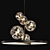 Modern Brass and Black IONA Ring Lamp 3D model small image 4