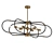 Vintage Brass Six-Light Chandelier 3D model small image 1