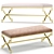 Elegant Lorren Bench: 3 Color Options 3D model small image 3