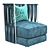 Twist Armchair with Decorative Pillow 3D model small image 3