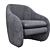 Modern Pavia Lounge Chair 3D model small image 2