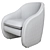 Modern Pavia Lounge Chair 3D model small image 3