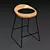 Modern Black Ash Bar Chair 3D model small image 3
