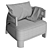 Sophisticated Villa Lounge Armchair 3D model small image 6