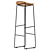 Tangle Wood Bar Stool: Sleek & Sturdy 3D model small image 4