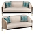 Luxury Oxford Sofa: Fabric & Leather, Multiple Formats 3D model small image 1