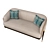 Luxury Oxford Sofa: Fabric & Leather, Multiple Formats 3D model small image 3