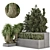 Outdoor Garden Set: Bush & Tree 3D model small image 1