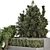 Outdoor Garden Set: Bush & Tree 3D model small image 5