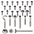 25-Piece Set of Self-Tapping Screws - High-Resolution Renders 3D model small image 7