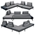 Luxurious Pilatto Sofa Set 3D model small image 3
