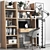 Versatile Workplace Set: Desk, Shelves, Lamp, Chair, Clock 3D model small image 1