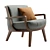 Elegant Wood Upholstered Lounge Chair 3D model small image 1