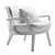 Elegant Wood Upholstered Lounge Chair 3D model small image 3