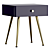 Sleek Bedside Table with Drawer - Topim 3D model small image 2