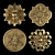 Elegant Rosettes in Gold & Gypsum 3D model small image 2