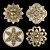 Elegant Rosettes in Gold & Gypsum 3D model small image 4