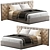 Modena Tufted Fabric Extended Bed 3D model small image 3