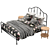 IKEA SAGSTUA Bed+Tables: Elegant Black Frame 3D model small image 4