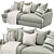 Sage Smooch: Stylish & Spacious Sofa 3D model small image 2