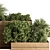 Wooden Outdoor Plant Box Set 3D model small image 5