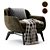 Elegant BELT Fabric Armchair 3D model small image 1