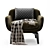Elegant BELT Fabric Armchair 3D model small image 2